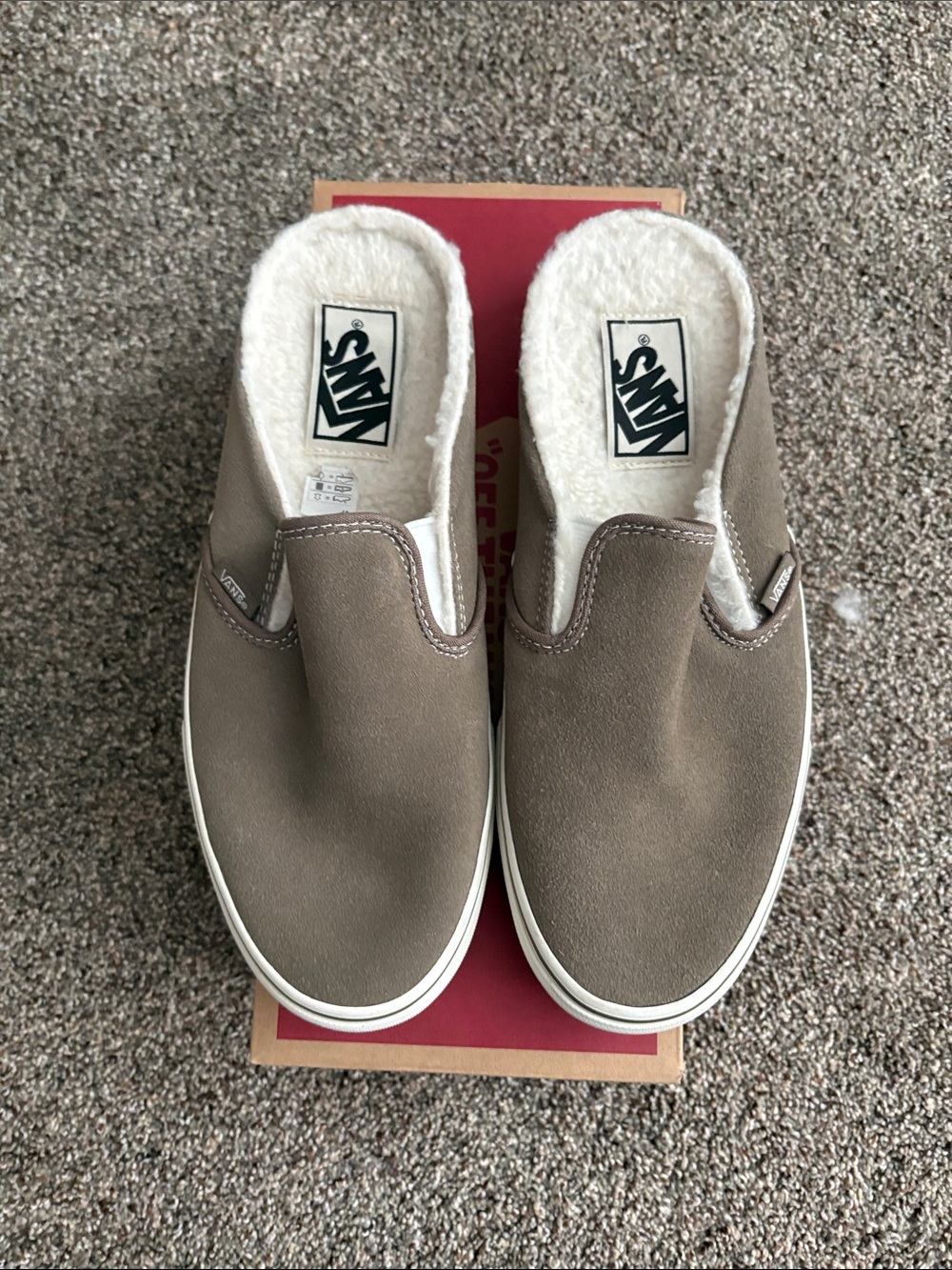 Vans Taupe Slip-On Sherpa-Lined women’s